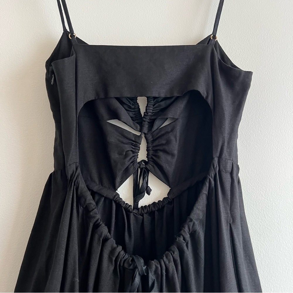 Shona Joy Rubi Lace Up Backless Midi Dress in Black - Picture 13 of 16